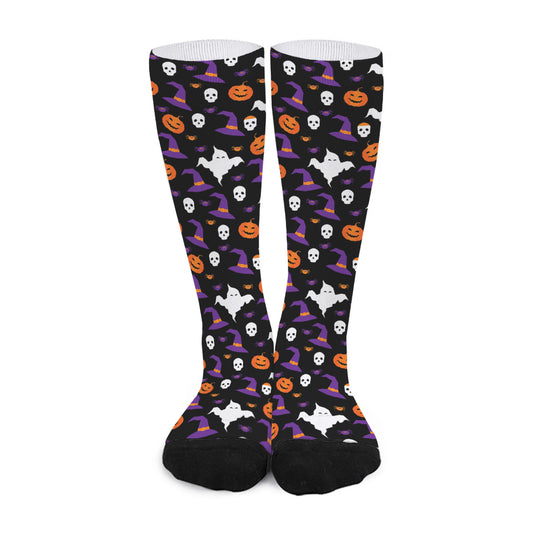 Happy Halloween Ghost Pattern Print Long Socks