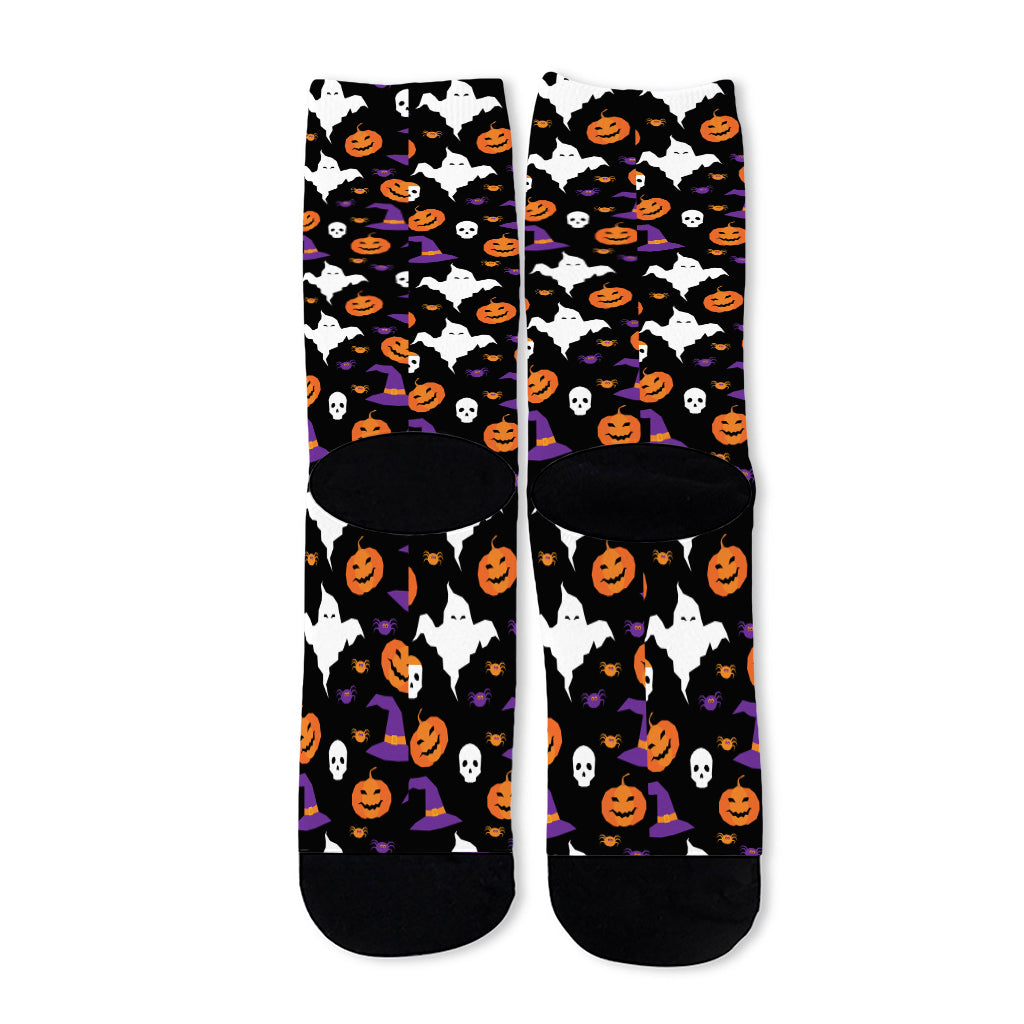 Happy Halloween Ghost Pattern Print Long Socks