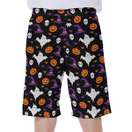 Happy Halloween Ghost Pattern Print Men's Beach Shorts