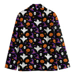 Happy Halloween Ghost Pattern Print Men's Blazer