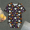 Happy Halloween Ghost Pattern Print Men's Bodysuit