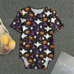 Happy Halloween Ghost Pattern Print Men's Bodysuit