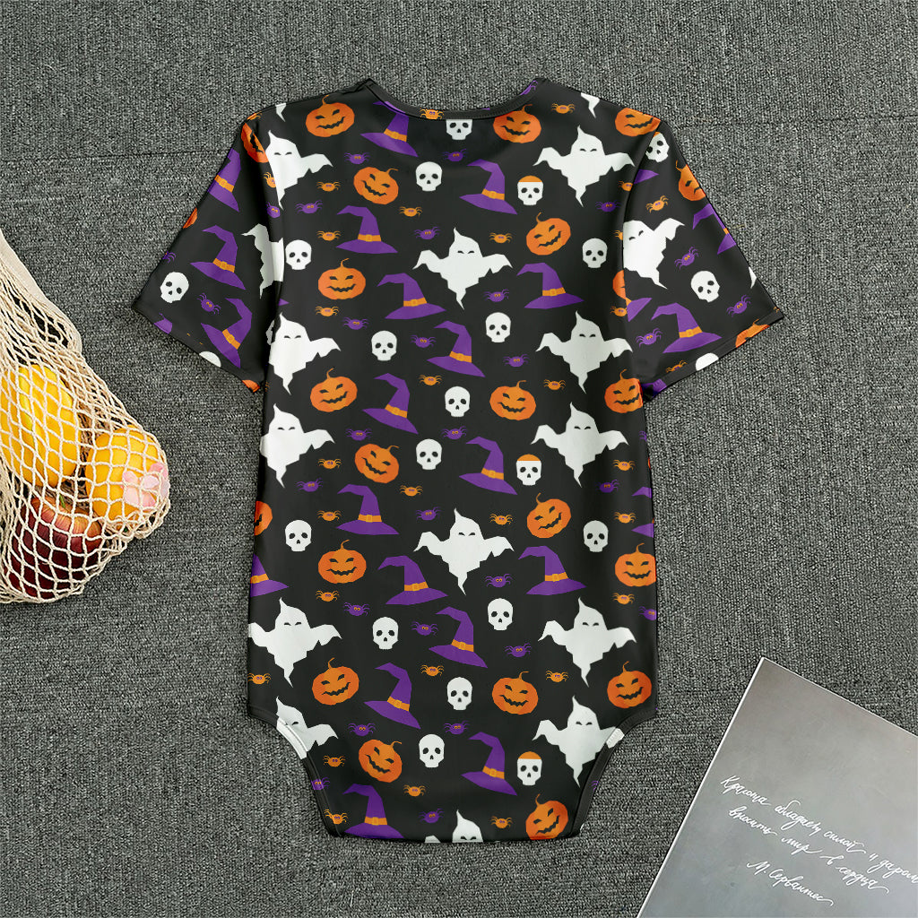 Happy Halloween Ghost Pattern Print Men's Bodysuit