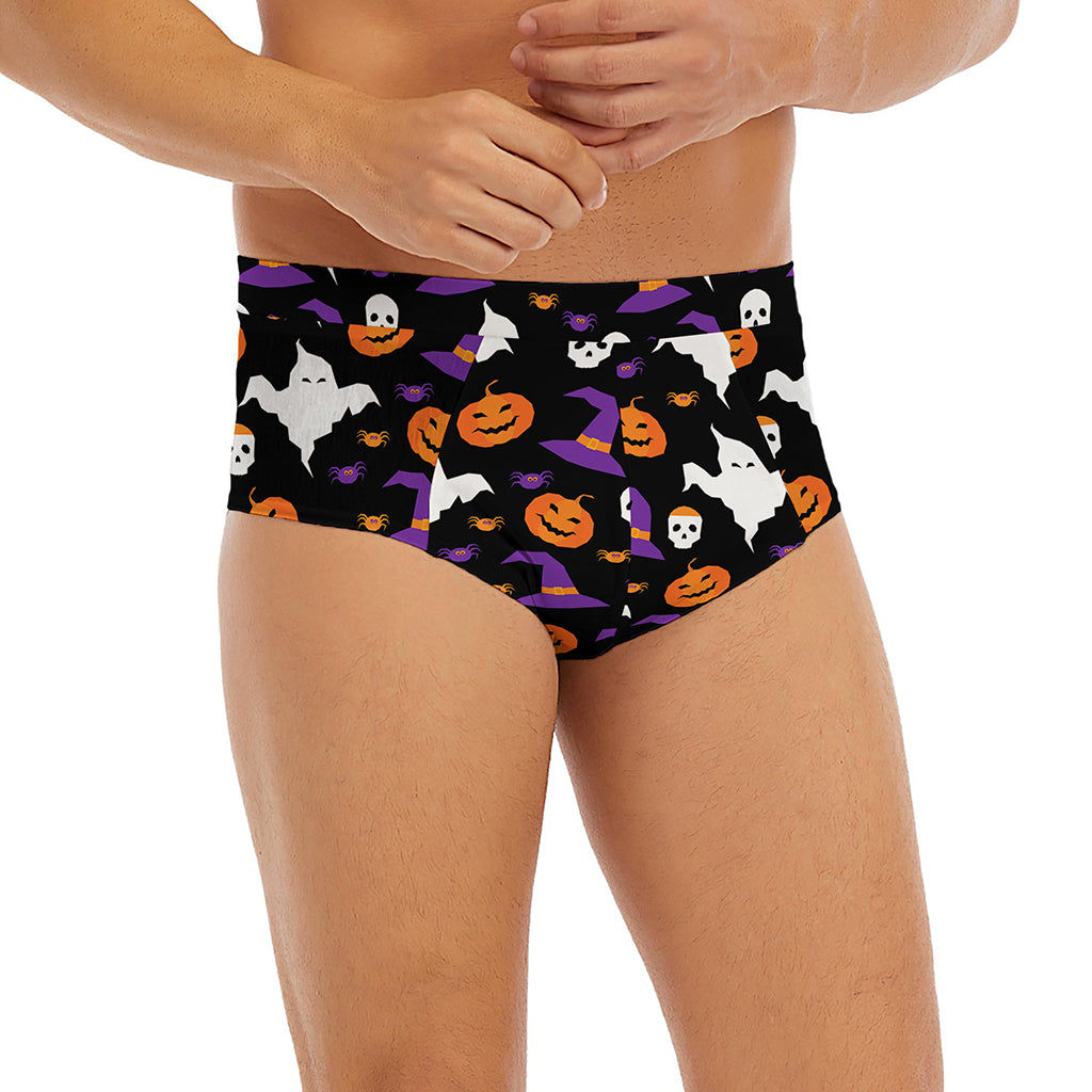 Happy Halloween Ghost Pattern Print Men's Briefs