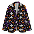 Happy Halloween Ghost Pattern Print Men's Cotton Blazer