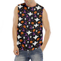 Happy Halloween Ghost Pattern Print Men's Fitness Tank Top