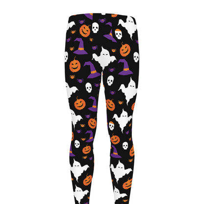 Happy Halloween Ghost Pattern Print Men's leggings