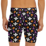 Happy Halloween Ghost Pattern Print Men's Long Boxer Briefs