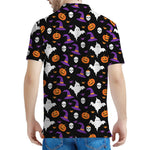Happy Halloween Ghost Pattern Print Men's Polo Shirt