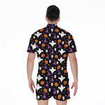 Happy Halloween Ghost Pattern Print Men's Rompers
