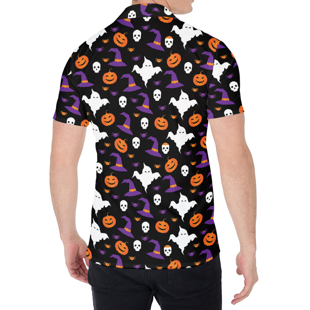 Happy Halloween Ghost Pattern Print Men's Shirt