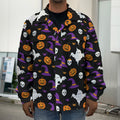 Happy Halloween Ghost Pattern Print Men's Shirt Jacket