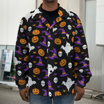 Happy Halloween Ghost Pattern Print Men's Shirt Jacket