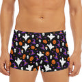 Happy Halloween Ghost Pattern Print Men's Short Boxer Briefs