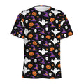 Happy Halloween Ghost Pattern Print Men's Athletic T-Shirt