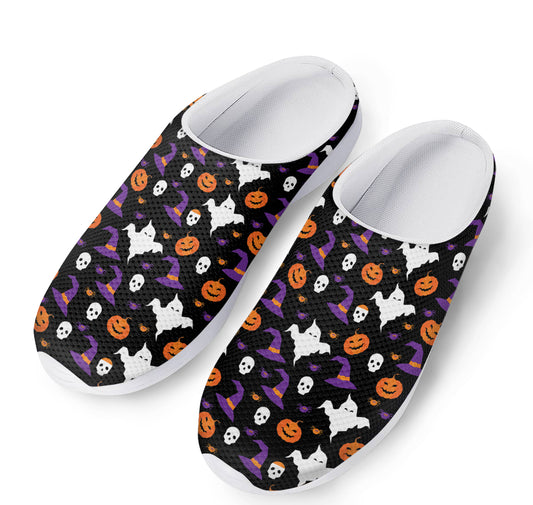 Happy Halloween Ghost Pattern Print Mesh Casual Shoes