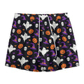 Happy Halloween Ghost Pattern Print Mesh Shorts
