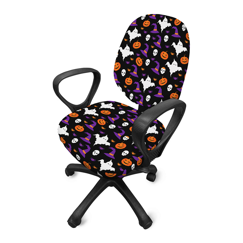 Happy Halloween Ghost Pattern Print Office Chair Cover