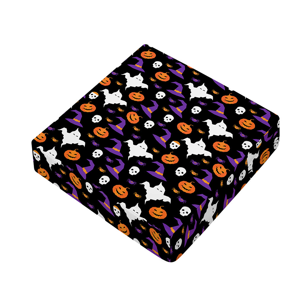 Happy Halloween Ghost Pattern Print Outdoor Seat Cushion Cover