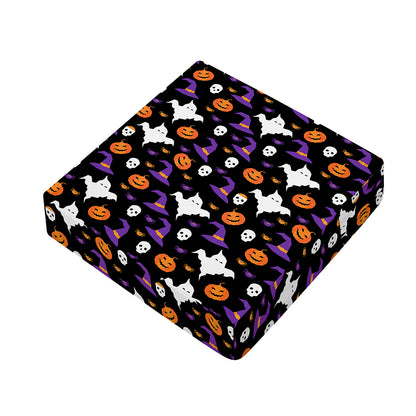 Happy Halloween Ghost Pattern Print Outdoor Seat Cushion Cover