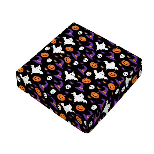 Happy Halloween Ghost Pattern Print Outdoor Seat Cushion Cover