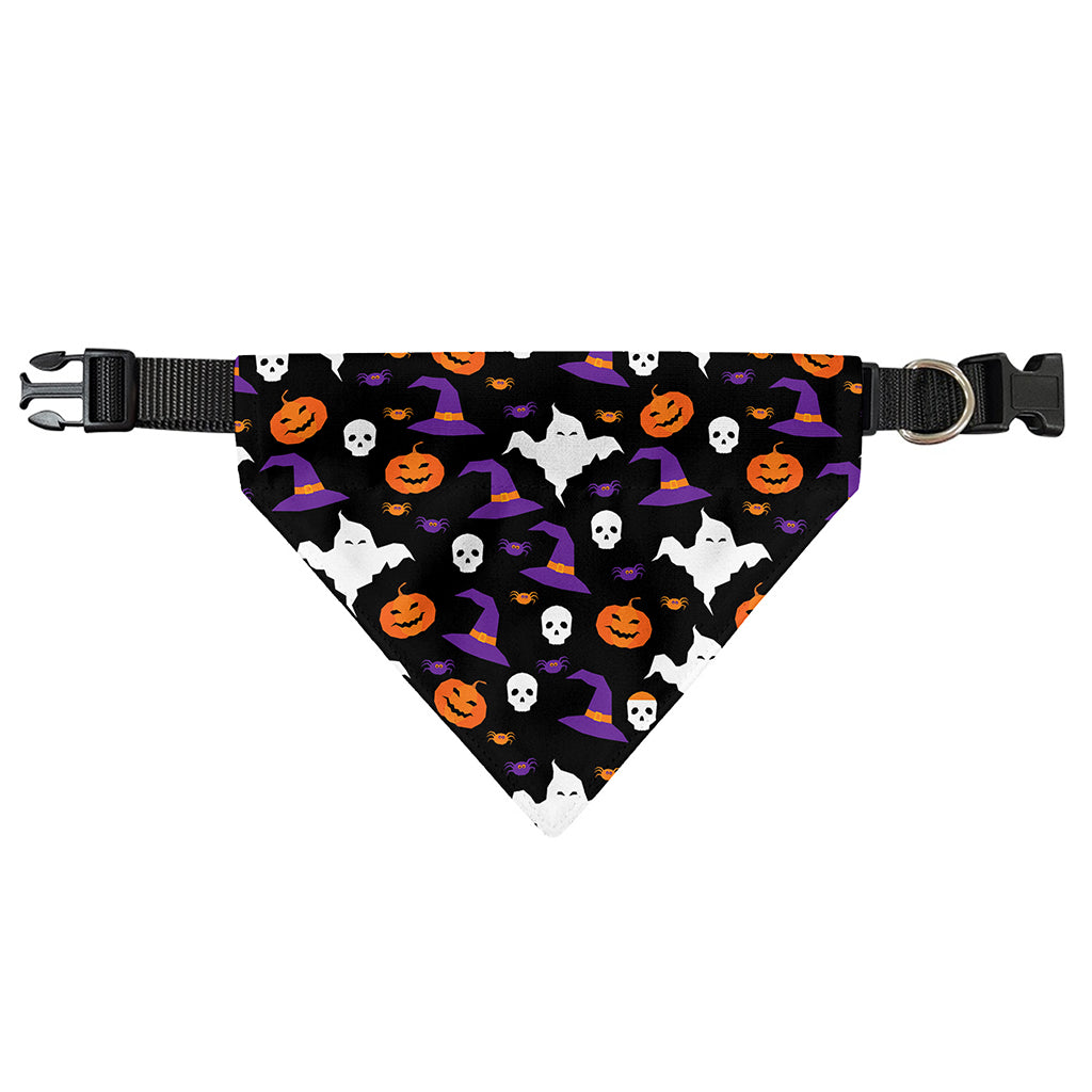 Happy Halloween Ghost Pattern Print Over The Collar Dog Bandana