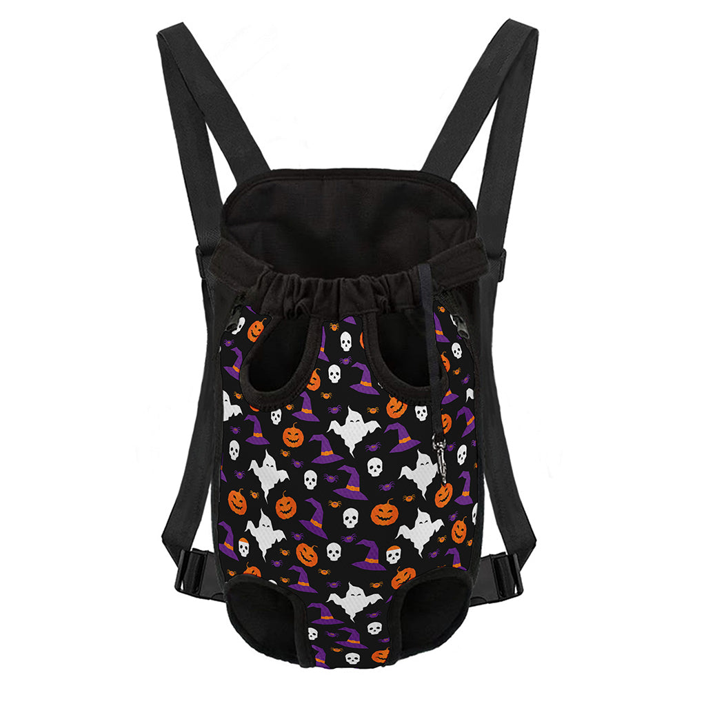 Happy Halloween Ghost Pattern Print Pet Carrier Backpack