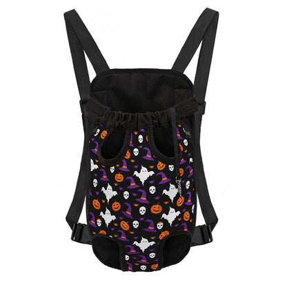 Happy Halloween Ghost Pattern Print Pet Carrier Backpack