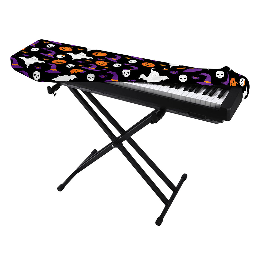Happy Halloween Ghost Pattern Print Piano Keyboard Cover