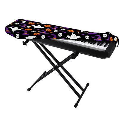 Happy Halloween Ghost Pattern Print Piano Keyboard Cover