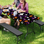 Happy Halloween Ghost Pattern Print Picnic Table Cover