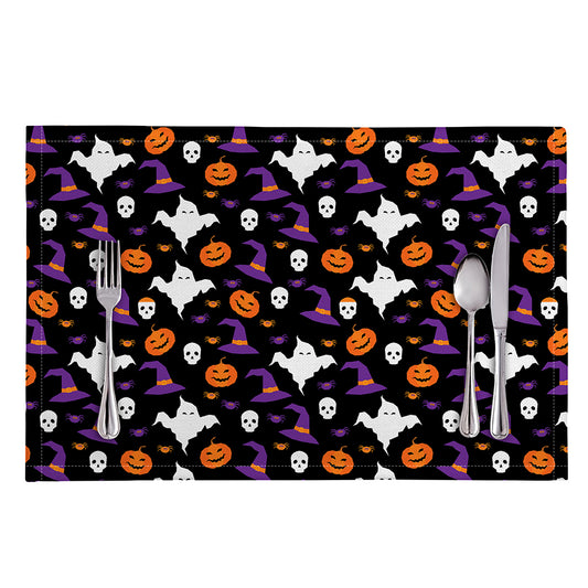 Happy Halloween Ghost Pattern Print Placemat