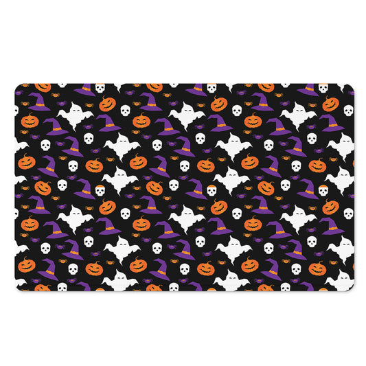 Happy Halloween Ghost Pattern Print Polyester Doormat