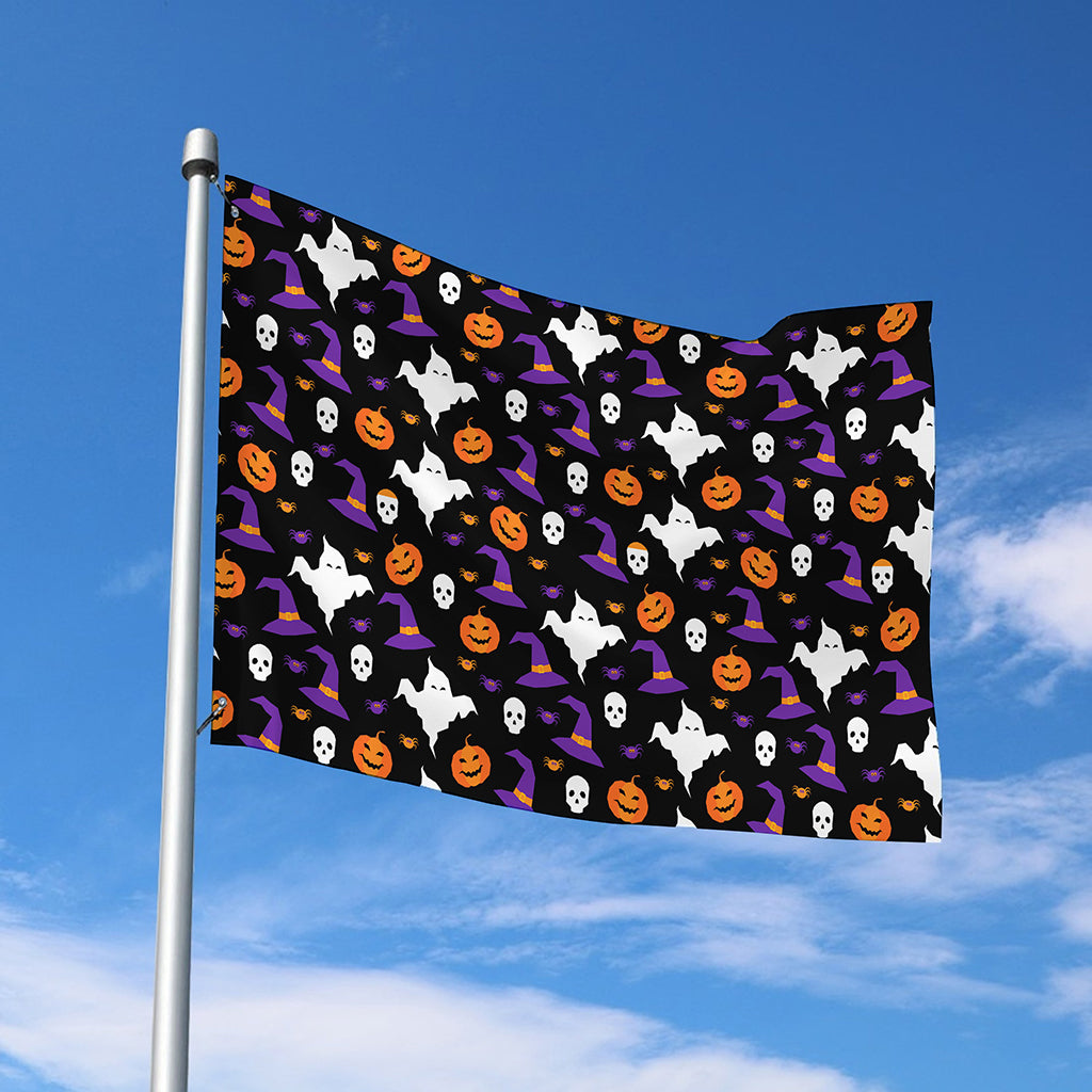 Happy Halloween Ghost Pattern Print Polyester Flag