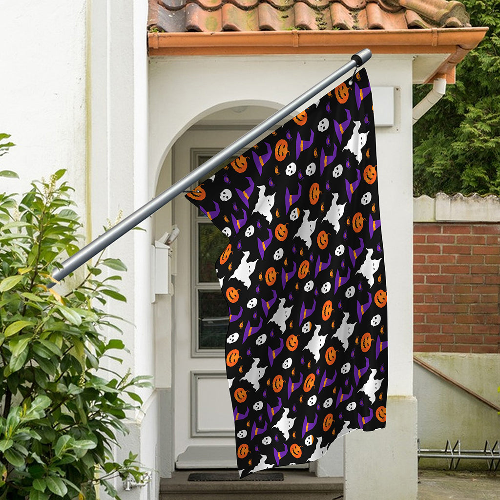 Happy Halloween Ghost Pattern Print Polyester Flag