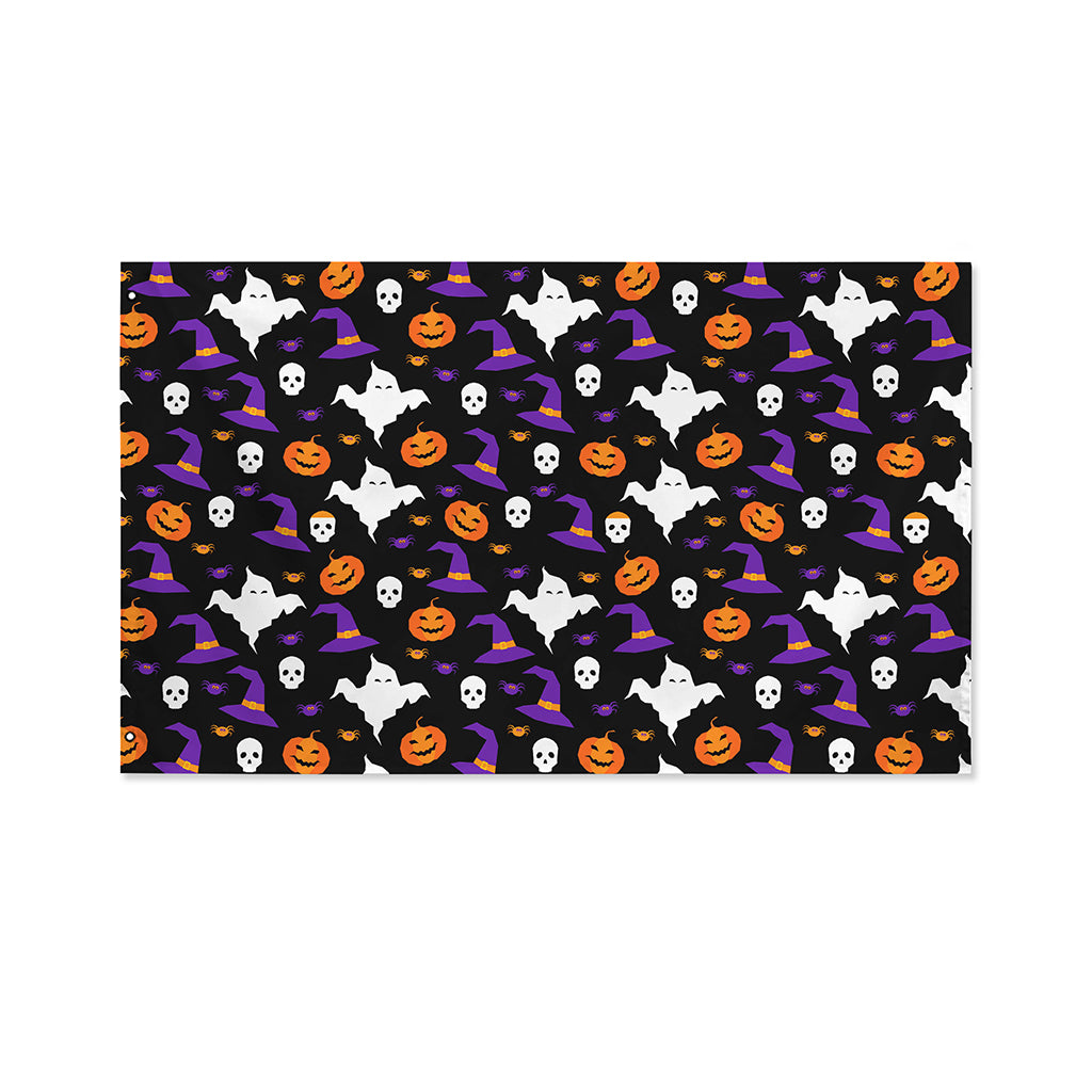 Happy Halloween Ghost Pattern Print Polyester Flag