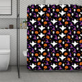 Happy Halloween Ghost Pattern Print Polyester Shower Curtain