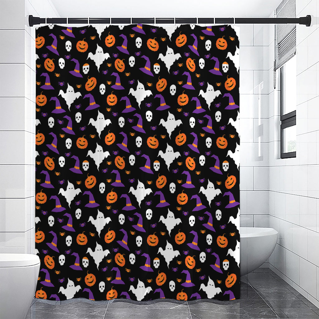 Happy Halloween Ghost Pattern Print Premium Shower Curtain