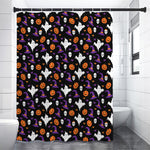 Happy Halloween Ghost Pattern Print Premium Shower Curtain