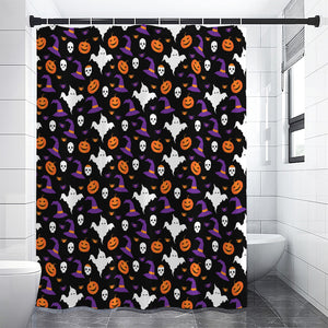 Happy Halloween Ghost Pattern Print Premium Shower Curtain