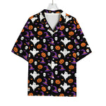 Happy Halloween Ghost Pattern Print Rayon Hawaiian Shirt