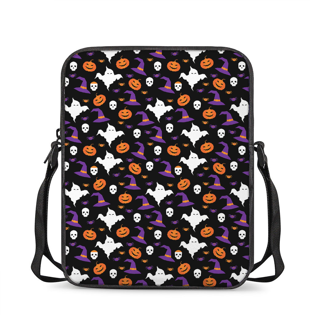 Happy Halloween Ghost Pattern Print Rectangular Crossbody Bag
