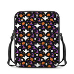Happy Halloween Ghost Pattern Print Rectangular Crossbody Bag