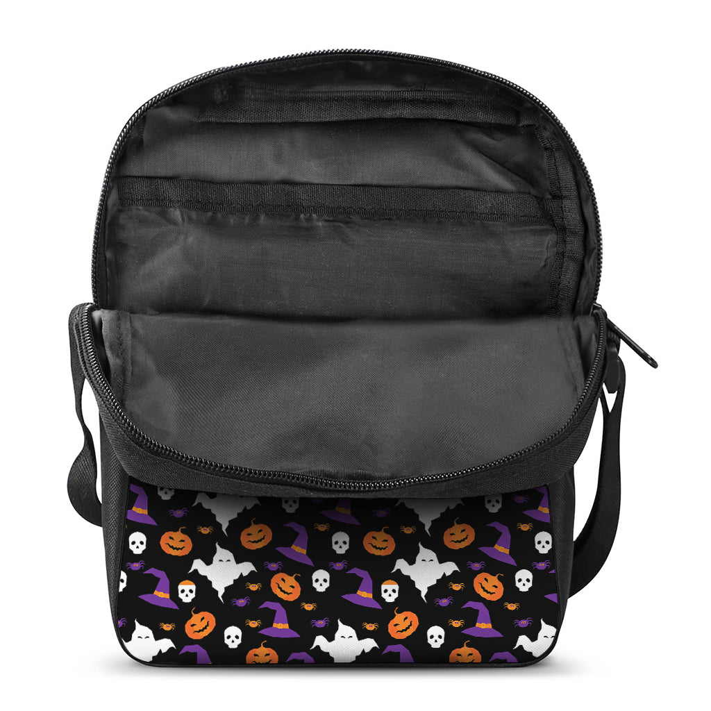 Happy Halloween Ghost Pattern Print Rectangular Crossbody Bag
