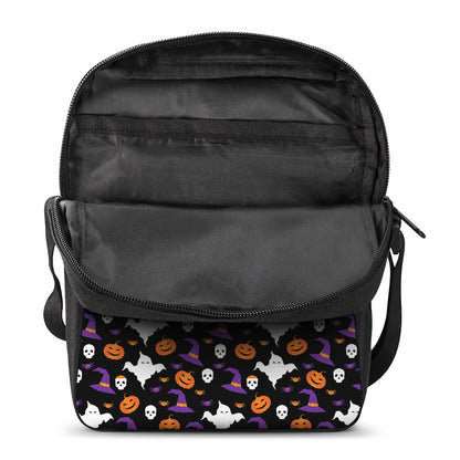 Happy Halloween Ghost Pattern Print Rectangular Crossbody Bag