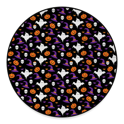 Happy Halloween Ghost Pattern Print Round Floor Mat