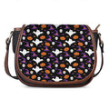Happy Halloween Ghost Pattern Print Saddle Bag