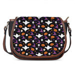 Happy Halloween Ghost Pattern Print Saddle Bag