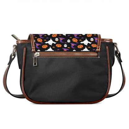 Happy Halloween Ghost Pattern Print Saddle Bag