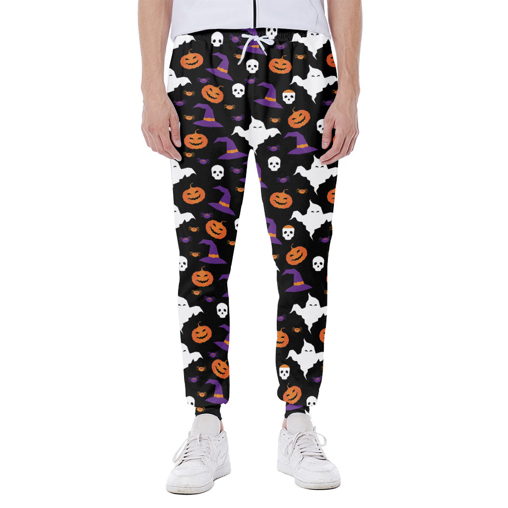 Happy Halloween Ghost Pattern Print Scuba Joggers